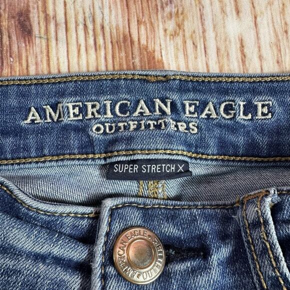 American Eagle HI RISE JEGGING Womens Size 6 Long Blue Jeans Denim Pants 27x29.5 - Picture 9 of 11